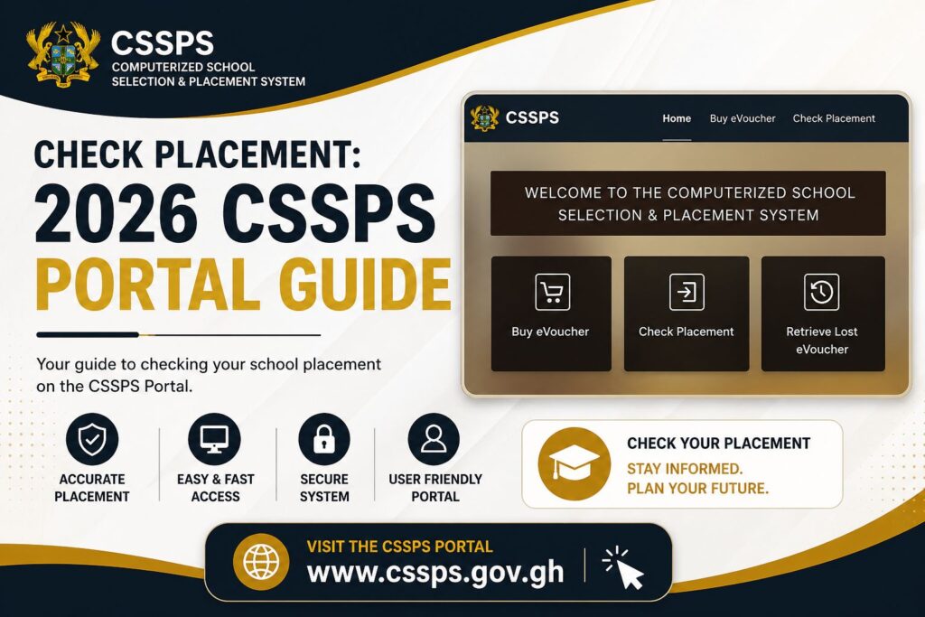 Check Placement: 2026 CSSPS Portal Guide(www.cssps.gov.gh)