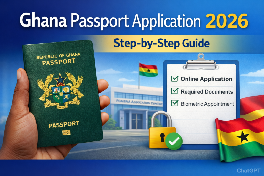 Ghana Passport Application 2026 online registration guide.