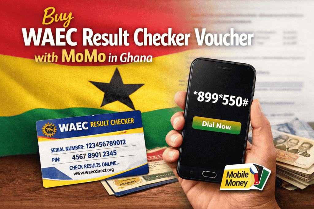WAEC result checker voucher purchased with Mobile Money in Ghana