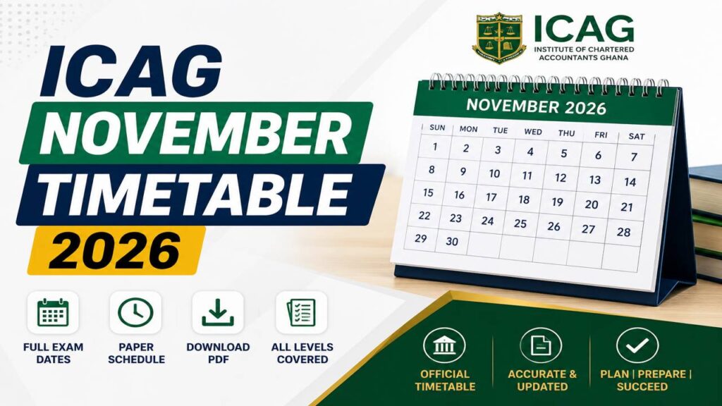 ICAG November Timetable (2026 Schedule)