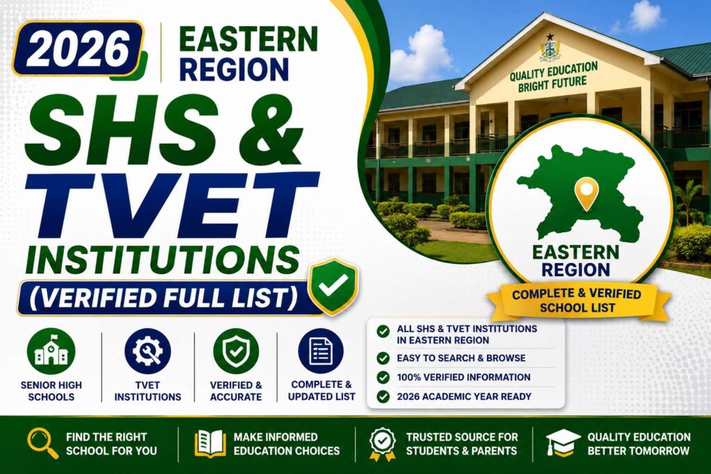 Complete List of SHS in Eastern Region (99 Schools): Ghana 2026