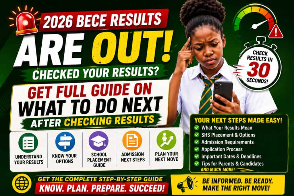 2026 BECE Results Are Out: Here is What You Must Do Next